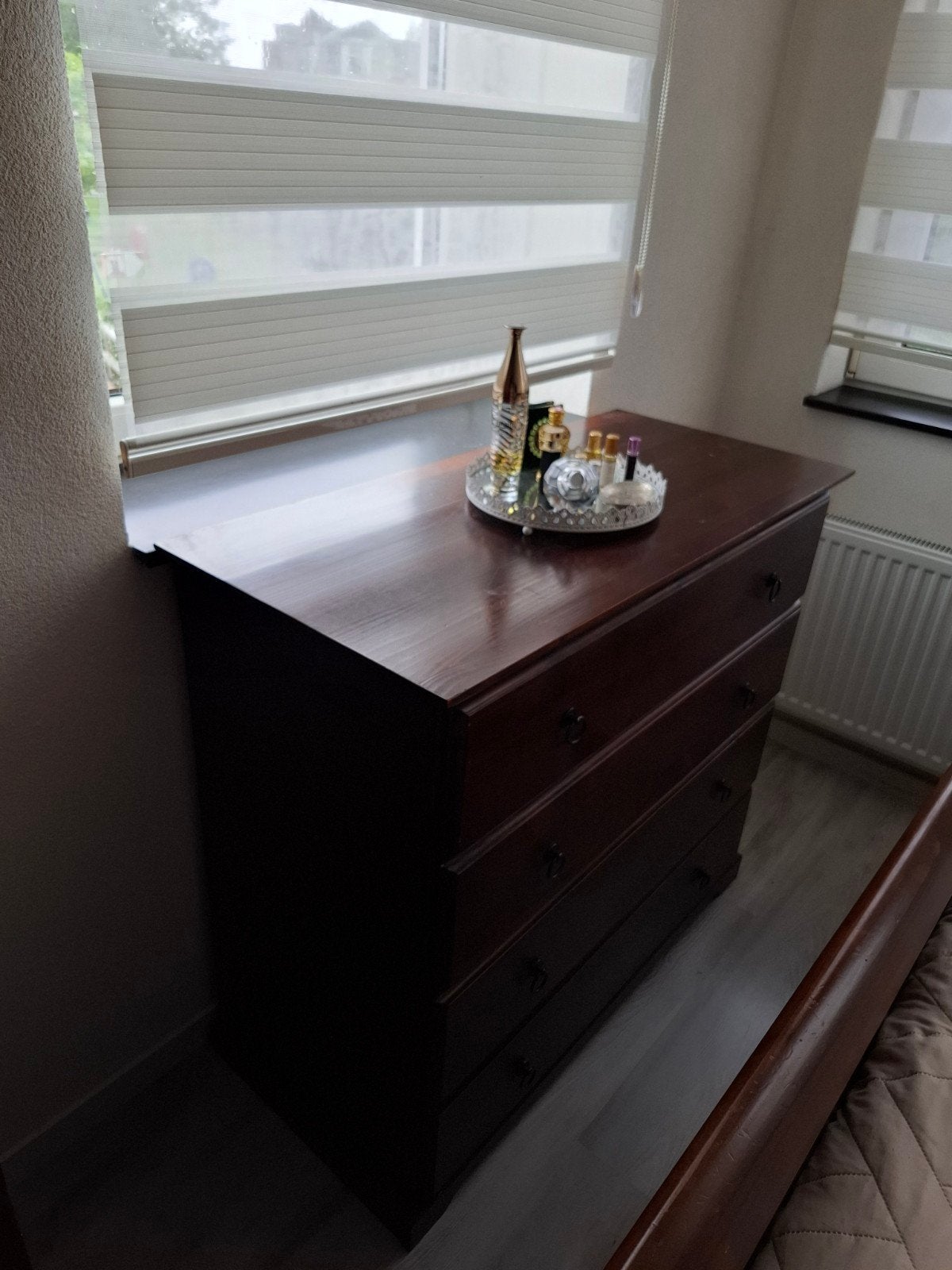 Complete Slaapkamer Set: Bed, Kledingkast, Ladekast, Ophalen, Gebruikt, Tweepersoons, Klassiek, Hout, Landelijk