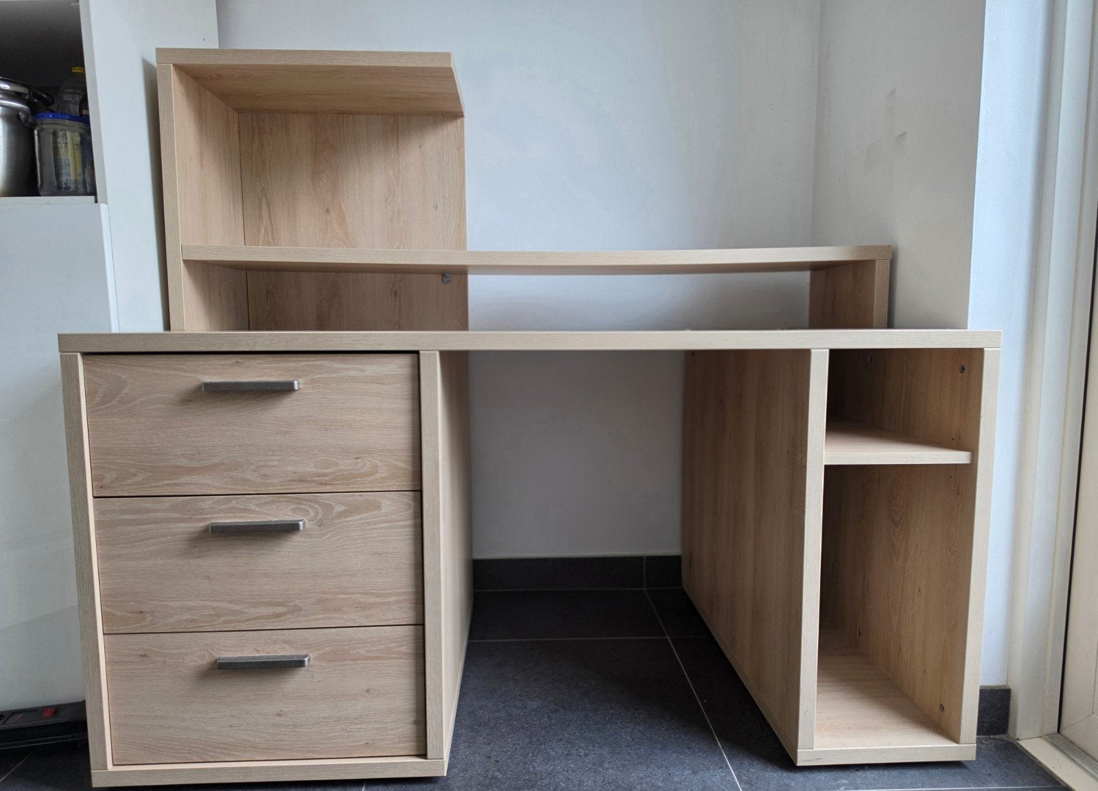 Bureau met lades en opzetstuk - Zo goed als nieuw, Huis en Inrichting, Bureaus, Opzetstuk, Spaanplaat of MDF, Ophalen of Verzenden