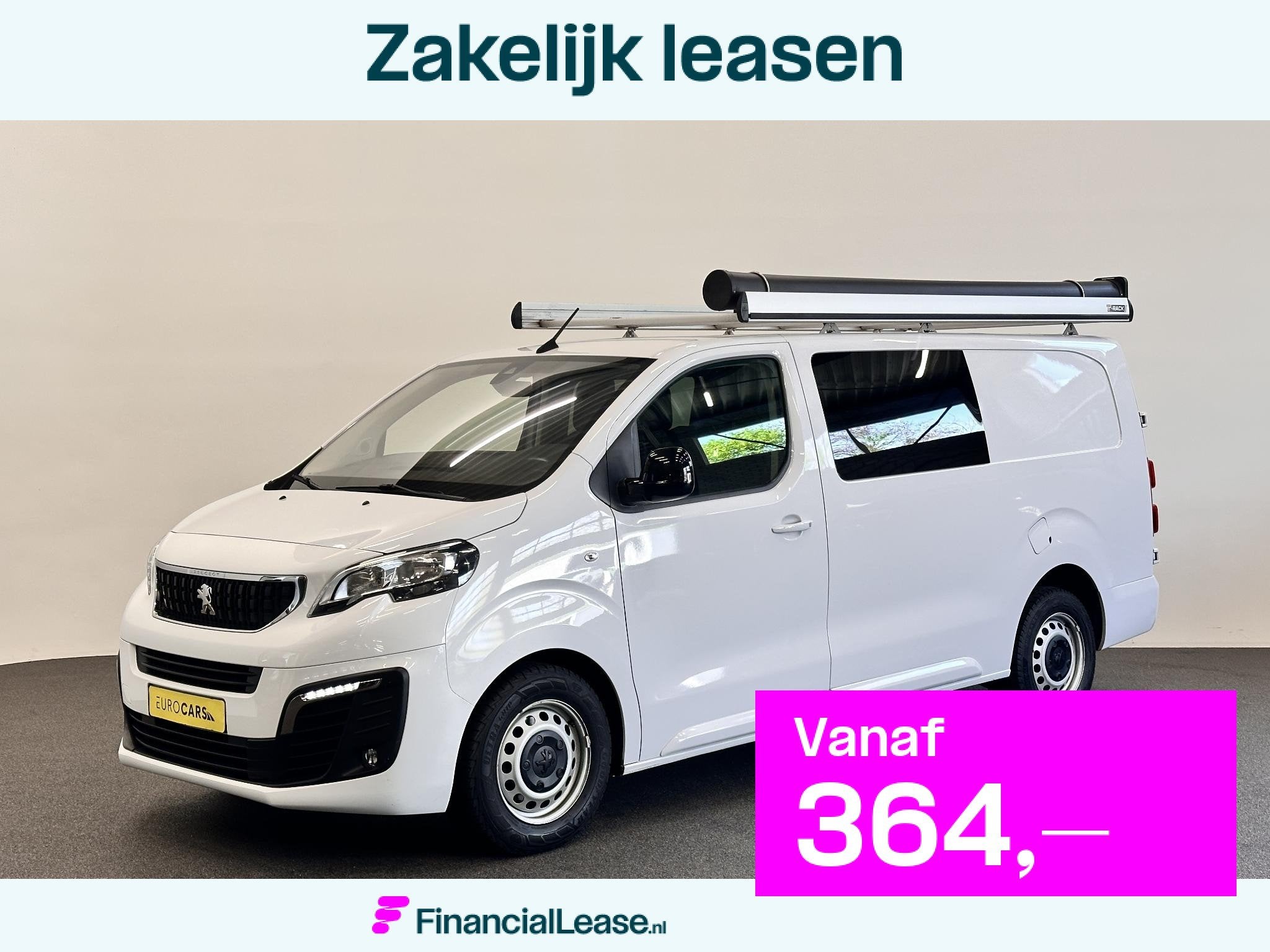 Peugeot Expert 2.0HDI 145PK Long Asphalt Dubbele Cabine Airc, Stof, Gebruikt, 4 cilinders, Wit