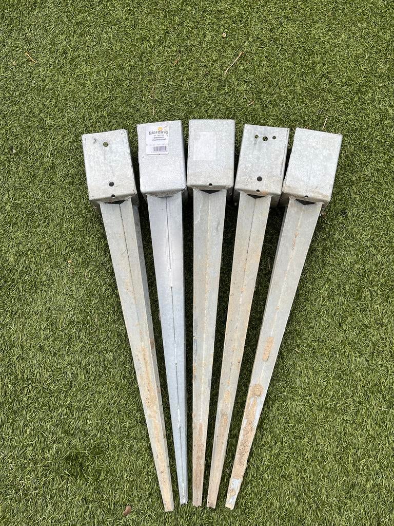 5 Paalhouders - 91x91x750 mm, Ophalen, Gebruikt, 180 tot 250 cm, Palen