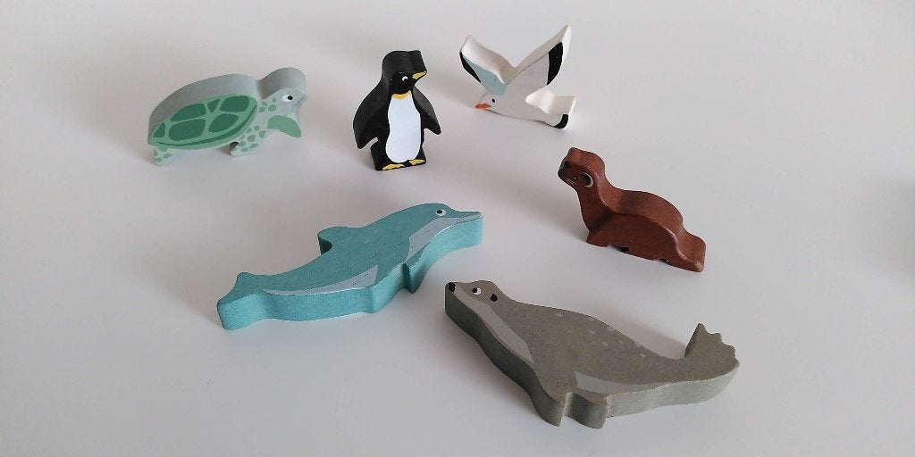 Houten zee-/waterdieren van Tender Leaf, Kinderen en Baby's, Ophalen of Verzenden, Gebruikt, Overige typen