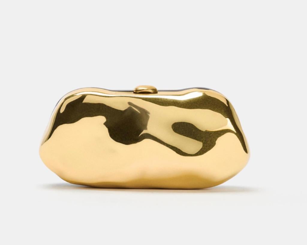Metallic goud dames clutch tas, Ophalen of Verzenden, Nieuw, Avondtasje