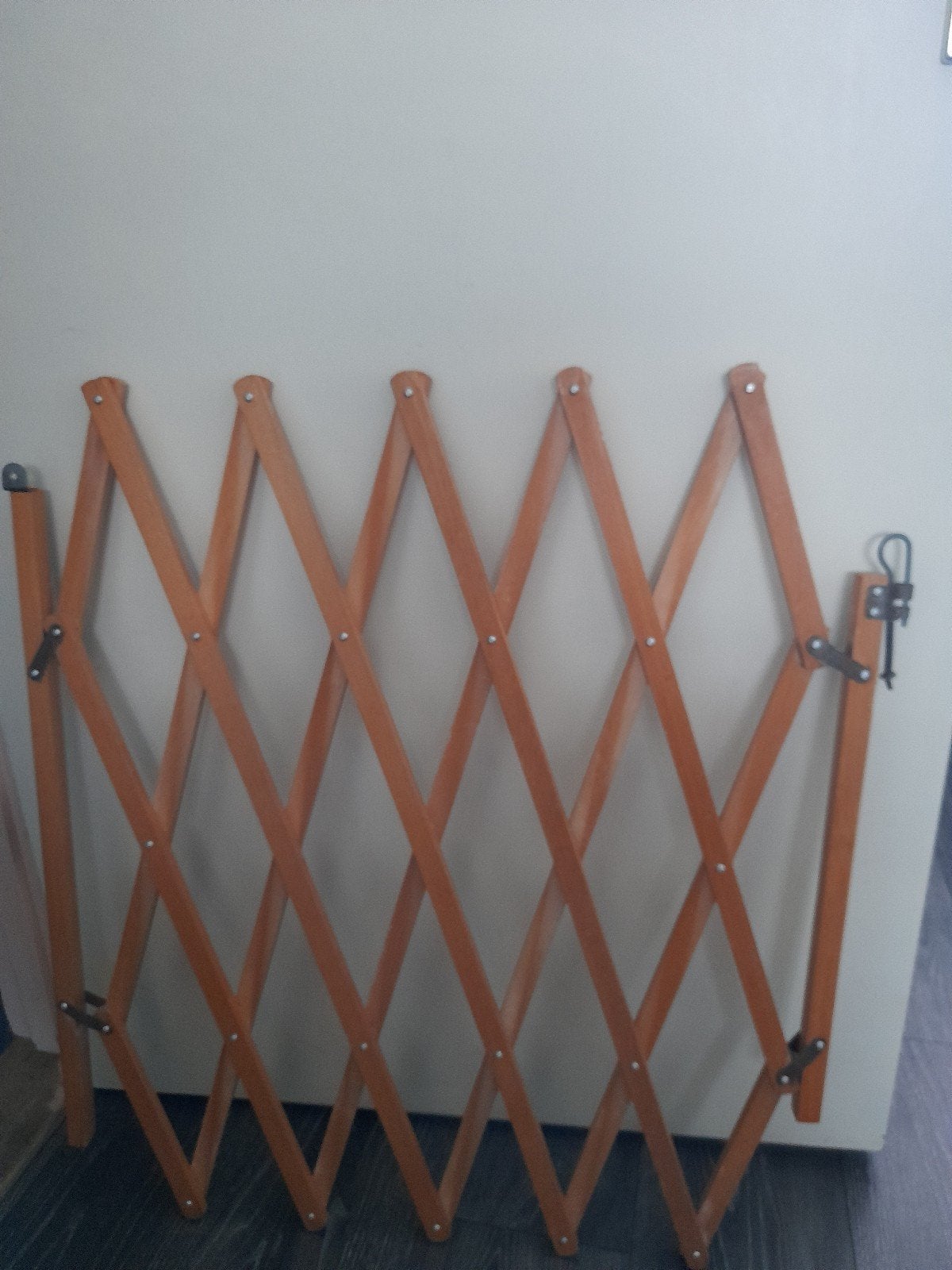 Houten schaarhekje/ harmonica hekje, Ophalen, Gebruikt, Hout, 115 cm of meer