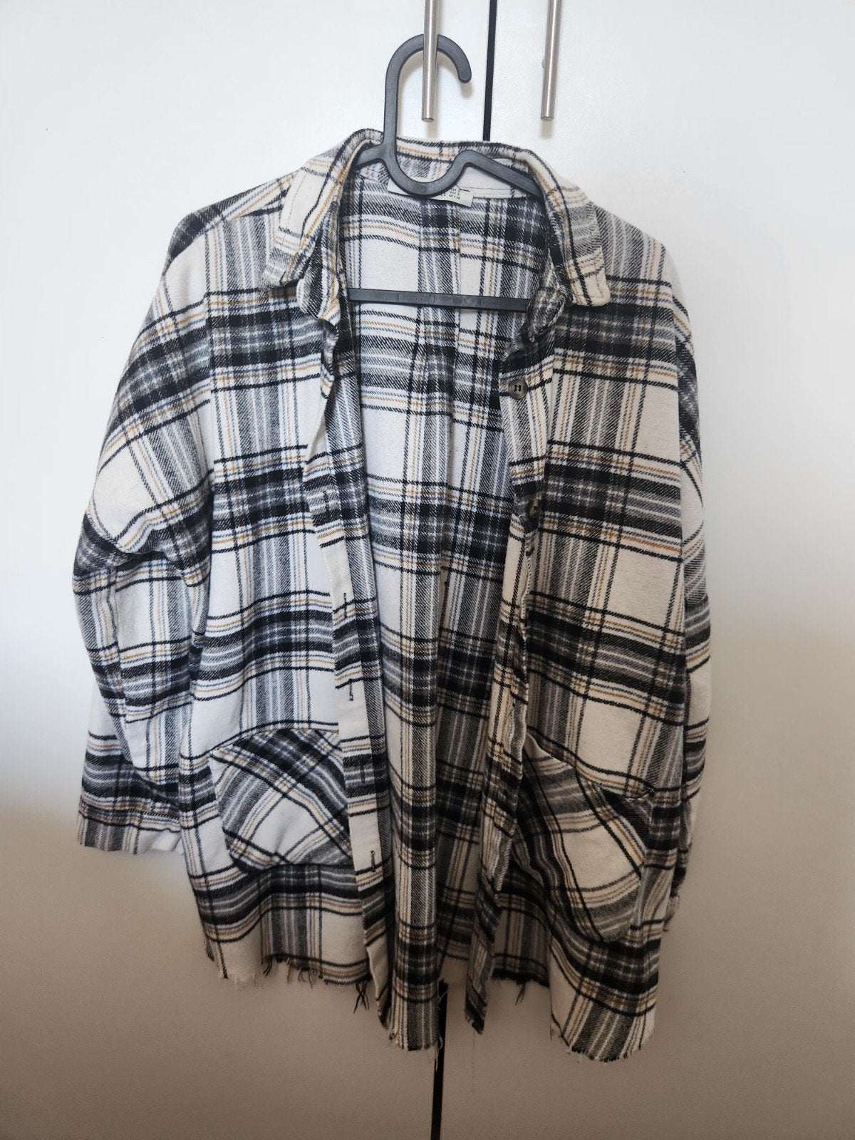 Oversized Dik Geruit Overhemd voor de Winter, Kleding | Dames, Maat 38/40 (M), Wit, Ophalen of Verzenden, Gedragen