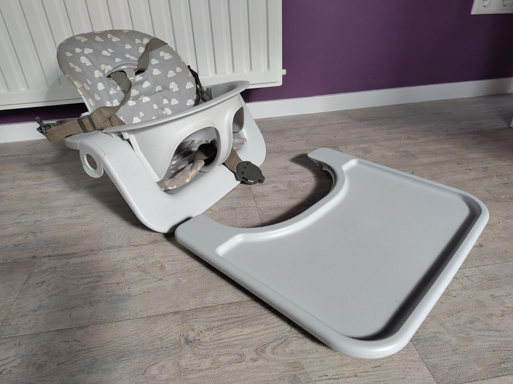 Babyset incl tray voor Stokke steps kinderstoel, grijs., Ophalen, Gebruikt, Meegroeistoel, Gordel(s)