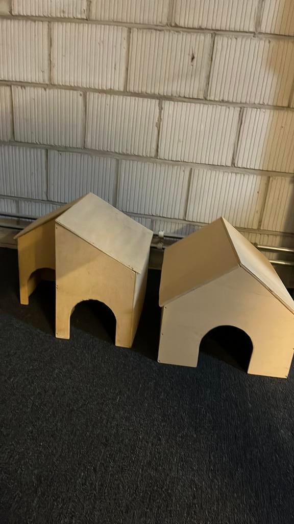 Houten konijnenhuisjes (zelfgemaakt), Dieren en Toebehoren, Ophalen of Verzenden, Zo goed als nieuw