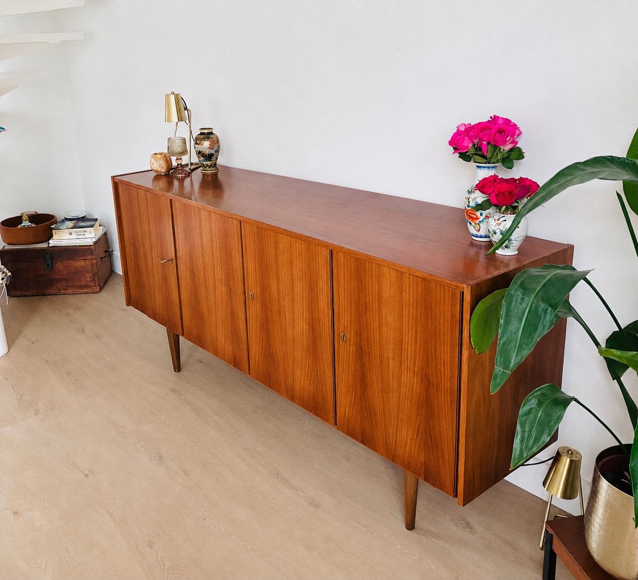 Prachtig Vintage Teak Dressoir – Mid-Century – 179 cm, Huis en Inrichting, Ophalen, Met deur(en), 150 tot 200 cm, Zo goed als nieuw