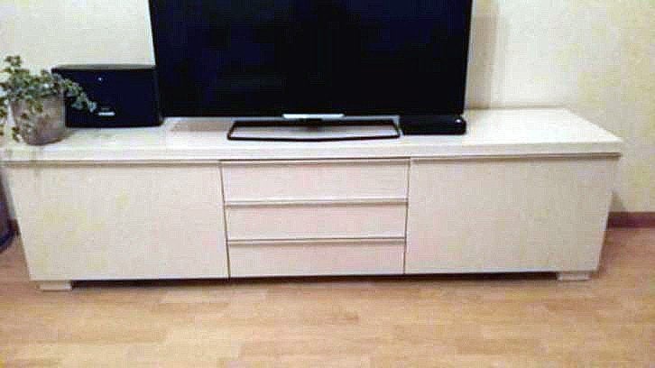 Ikea Besta Burs TV-meubel wit hoogglans 1.80x0.41x0.49m, Ophalen, Overige materialen, Gebruikt, 150 tot 200 cm