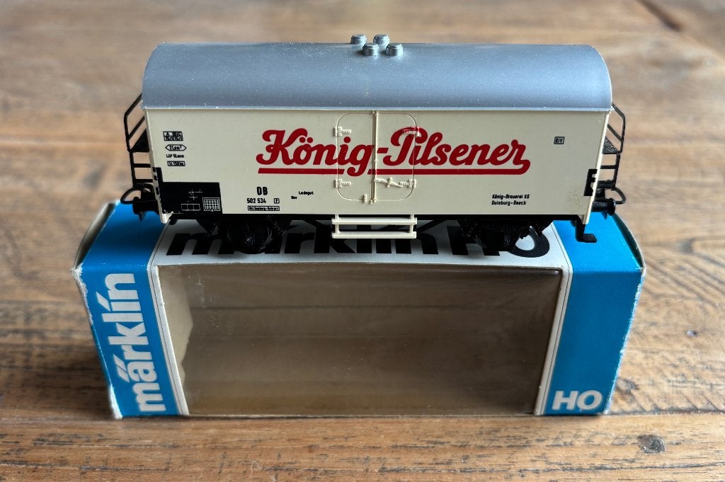 Marklin HO 4418 Konig Pilsner bierwagen, Hobby en Vrije tijd, Modeltreinen | H0, Wisselstroom, Gebruikt, Locomotief, Verzenden