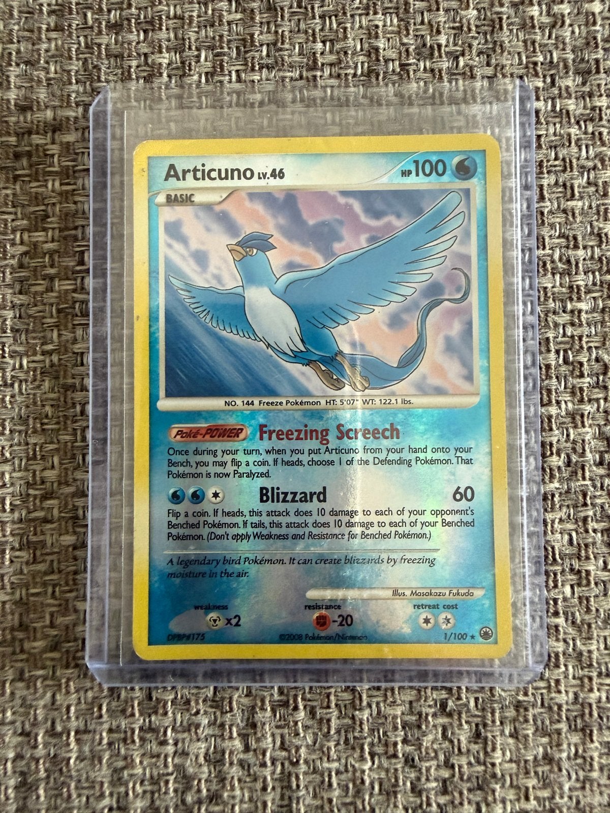 Pokémon Kaart Articuno Lv.46 HP100 - Zeldzaam exemplaar, Ophalen of Verzenden, Zo goed als nieuw, Losse kaart