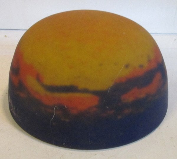 art deco pate de verre Muller Luneville champignon lamp, Verzenden