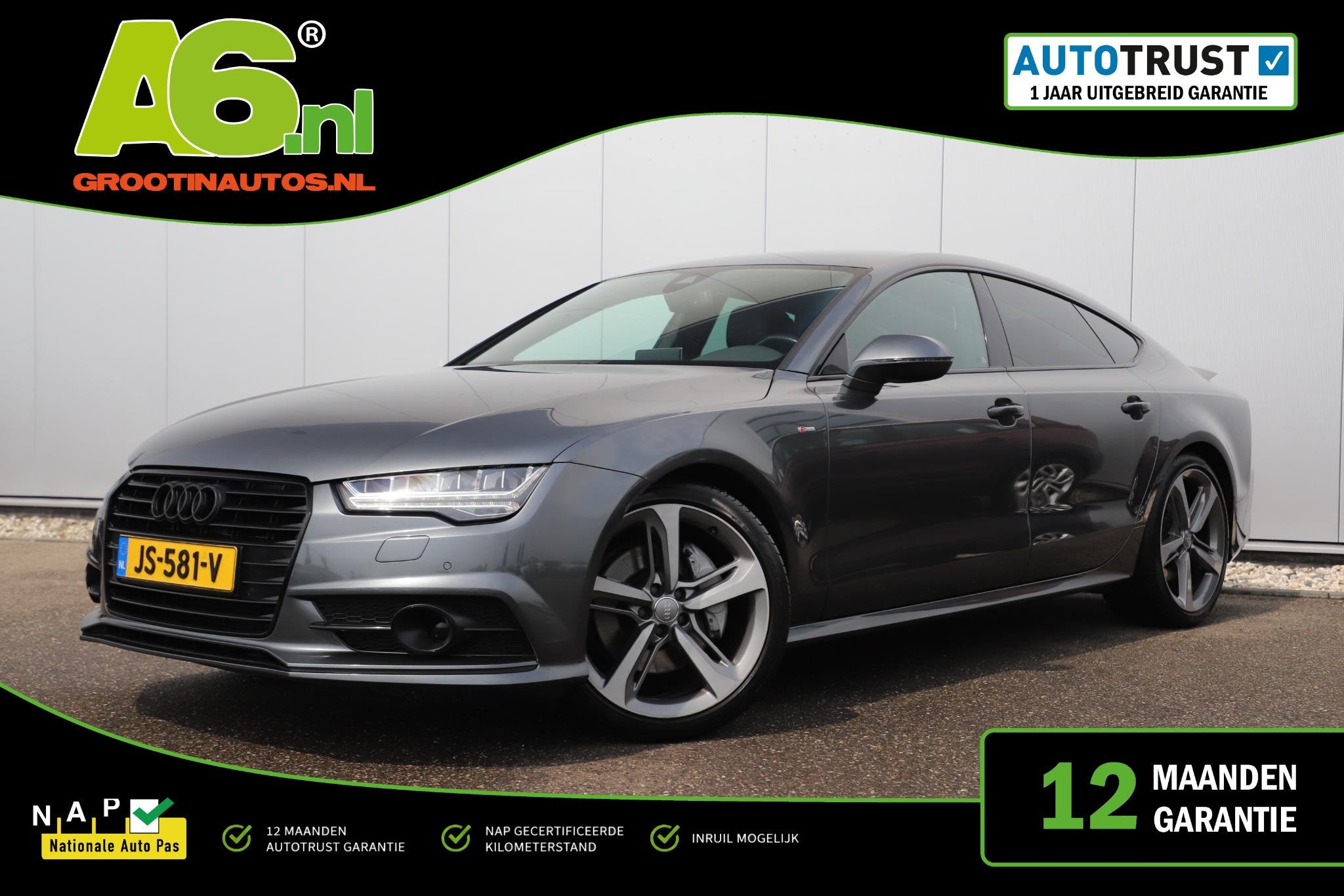 Audi A7 Sportback 3.0 TDI Pro Line S Vol Leder LED Matrix 20, 1730 kg, 197 €/maand, Bedrijf, Diesel