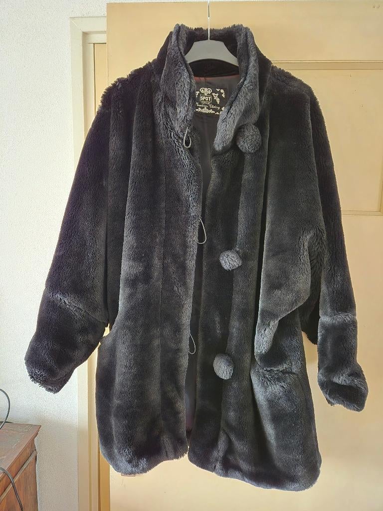 Cute black faux fur coat, Verzenden, Zwart, Maat 42/44 (L), Zo goed als nieuw