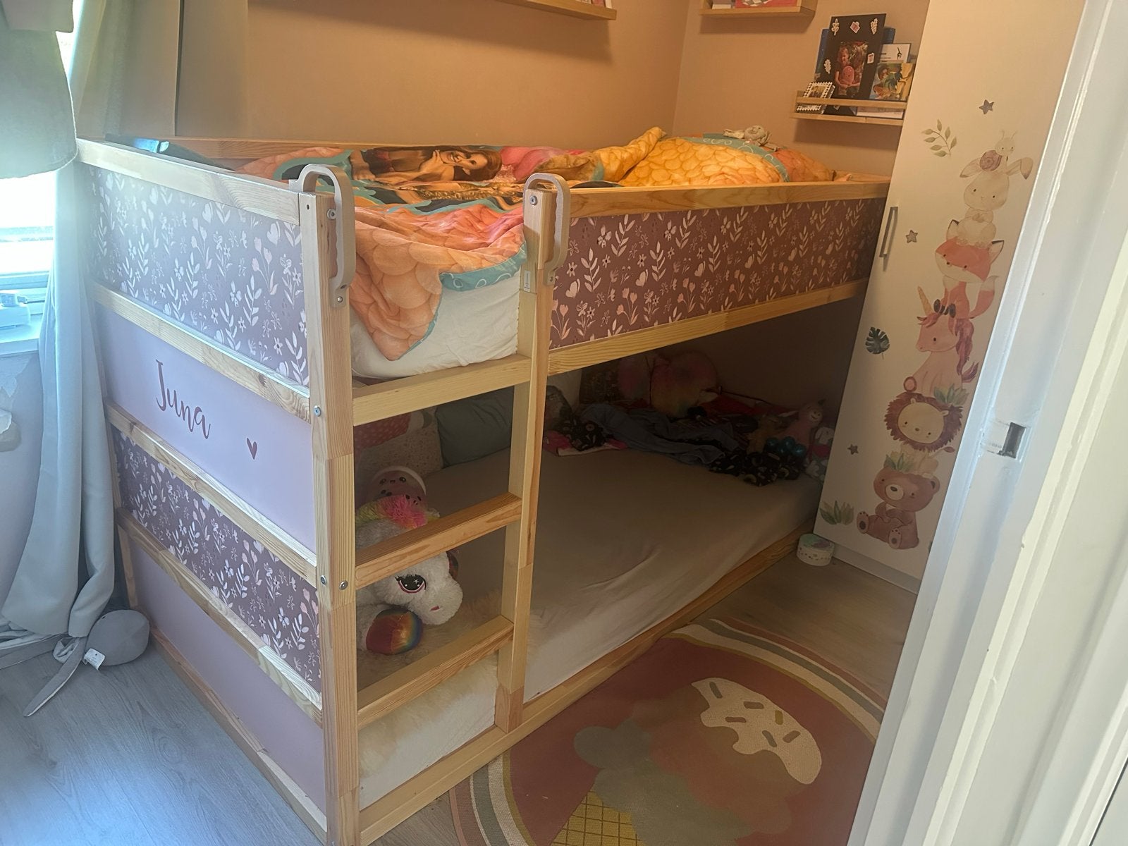 IKEA Kura Hoogslaper + matras - om te bouwen tot laag bed, Ophalen, Eenpersoons, 160 tot 180 cm, Zo goed als nieuw