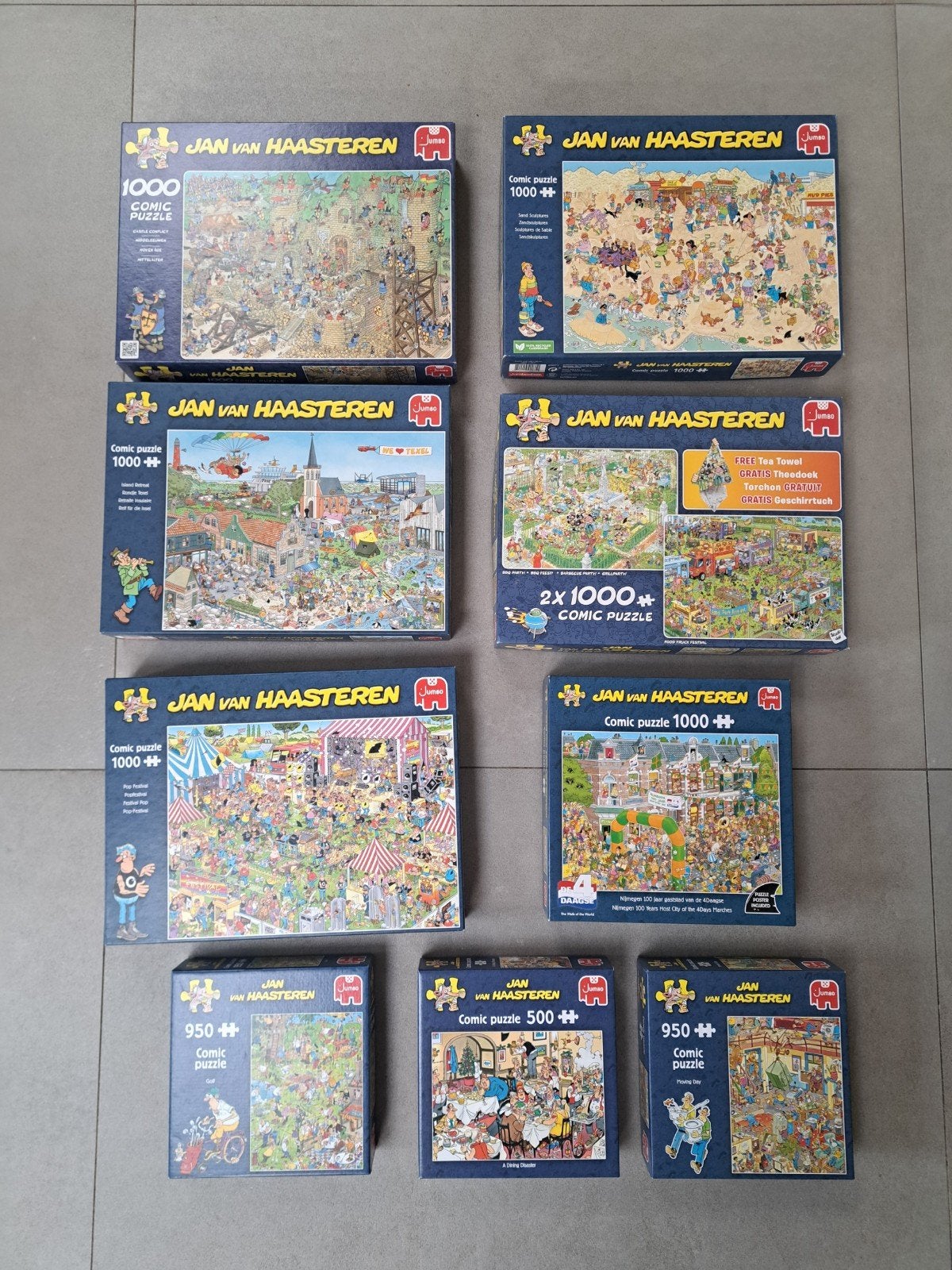 10 Puzzels Jan van Haasteren 1000, 950 en 500 stukjes