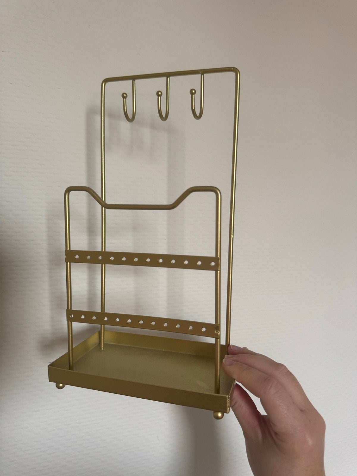 Gouden sieradenrekje - oorbellen, kettingen, ringen, Ophalen of Verzenden, Zo goed als nieuw
