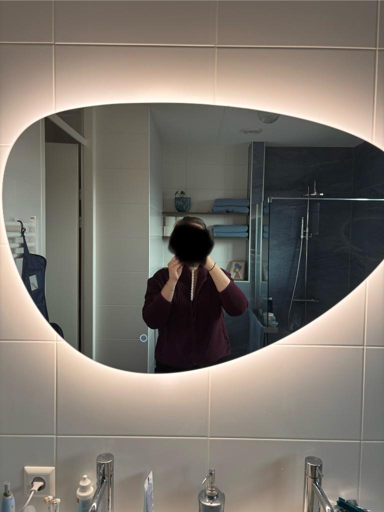 Organische badkamerspiegel 100 cm met verlichting, Ophalen, Zo goed als nieuw, Overige kleuren, Overige typen