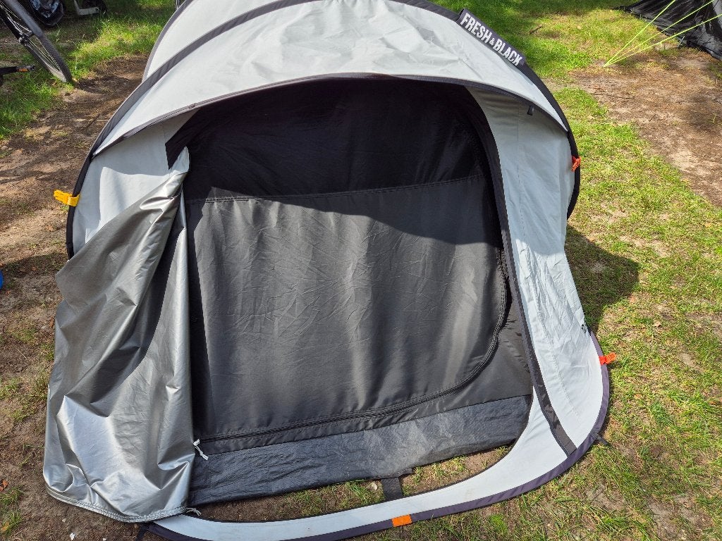 2 seconds tent Decathlon 2p. Fresh & Black, Ophalen, Zo goed als nieuw