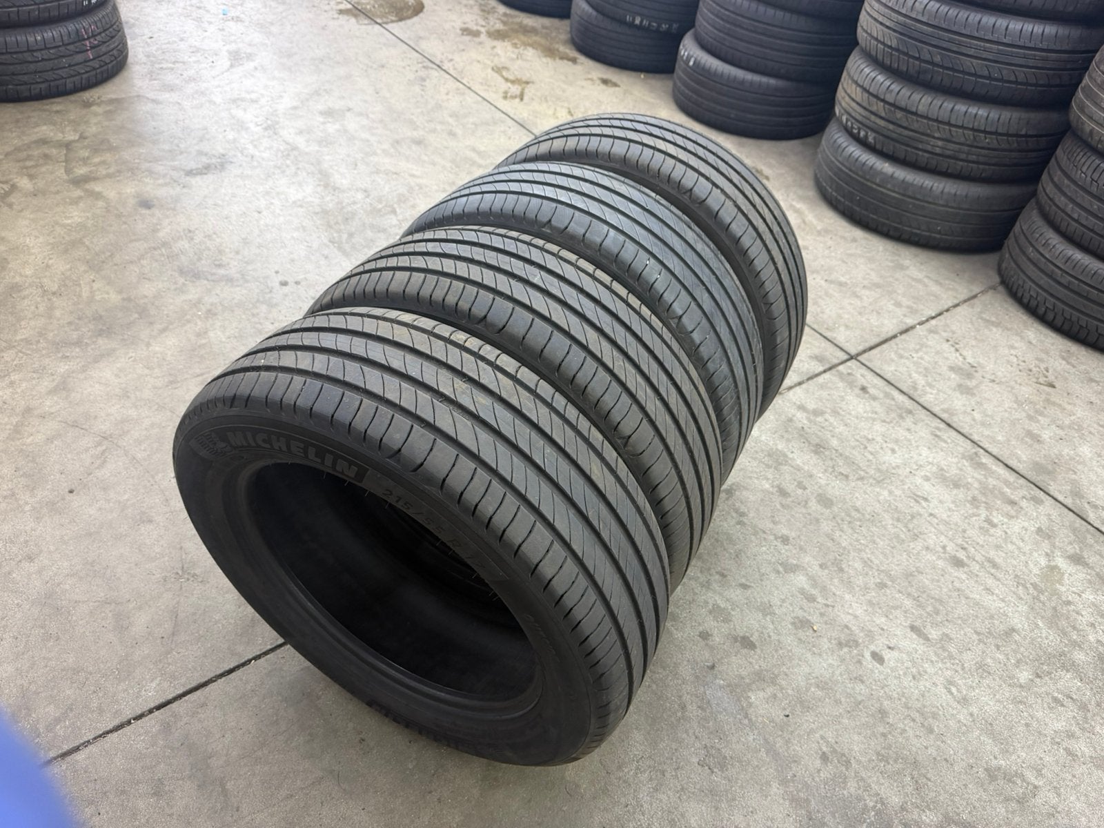 4x 215-55-17 zomer michelin 6mm + zgan €75 pst all incl, Ophalen, Zomerbanden, Band(en)