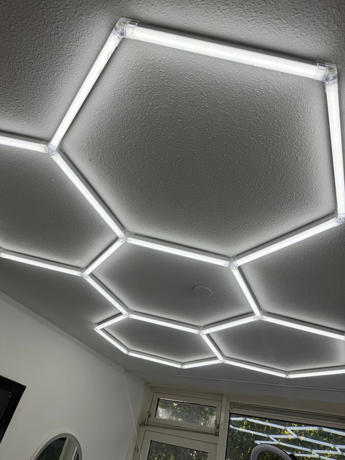 Moderne LED Plafondlamp - Hexagon Design, Ophalen, Kunststof, Modern, LED