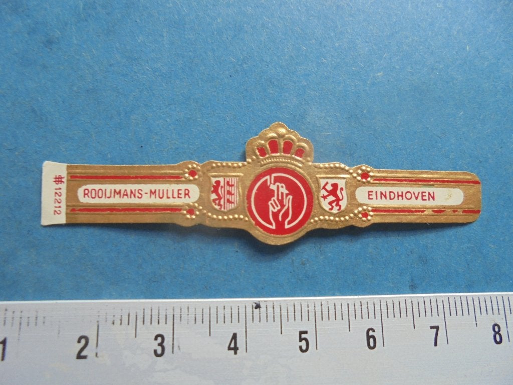 Oude sigarenband Rooijmans - Muller Eindhoven HS 12212, Ophalen of Verzenden, Gebruikt, Sigarenbandjes