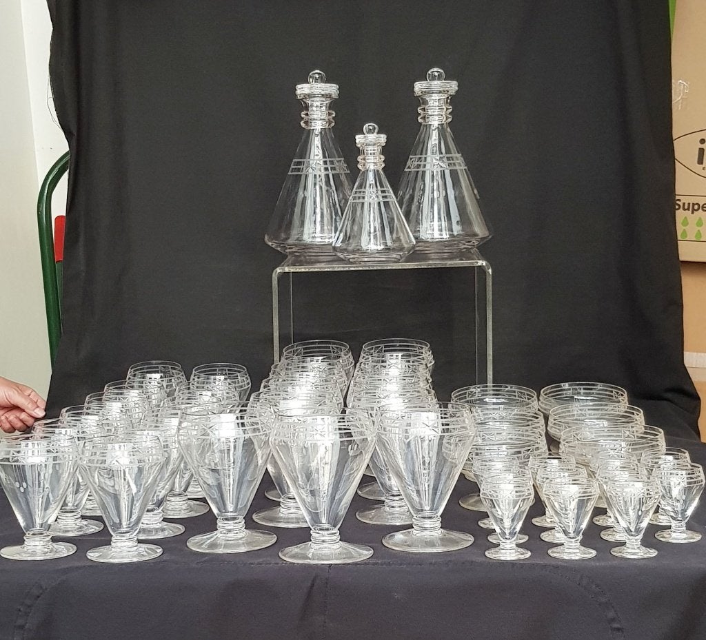 Jugendstil Drinkservies - glazen en karaffen - 43 stuks !, Ophalen of Verzenden