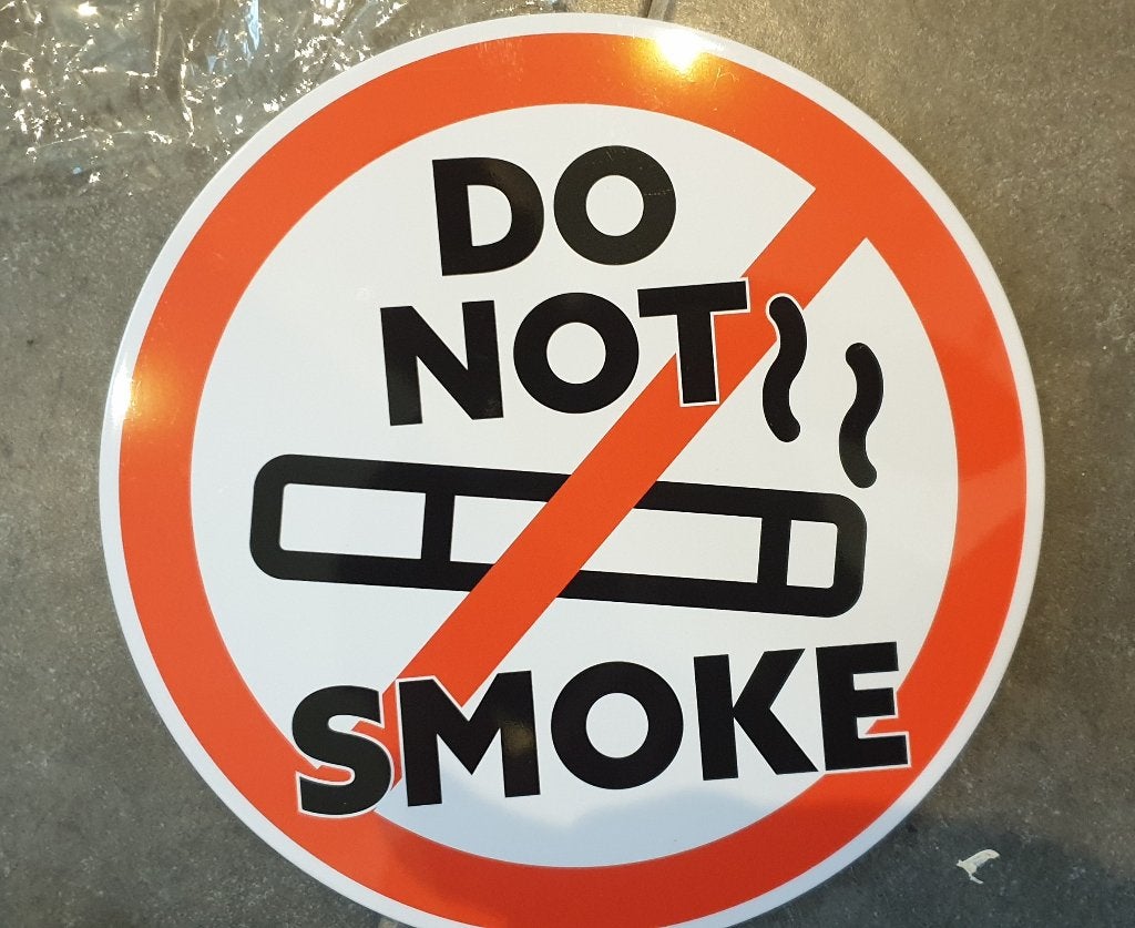 verbod do not smoke bord metaal rond 30, Ophalen of Verzenden, Nieuw, 30 cm, 30 cm