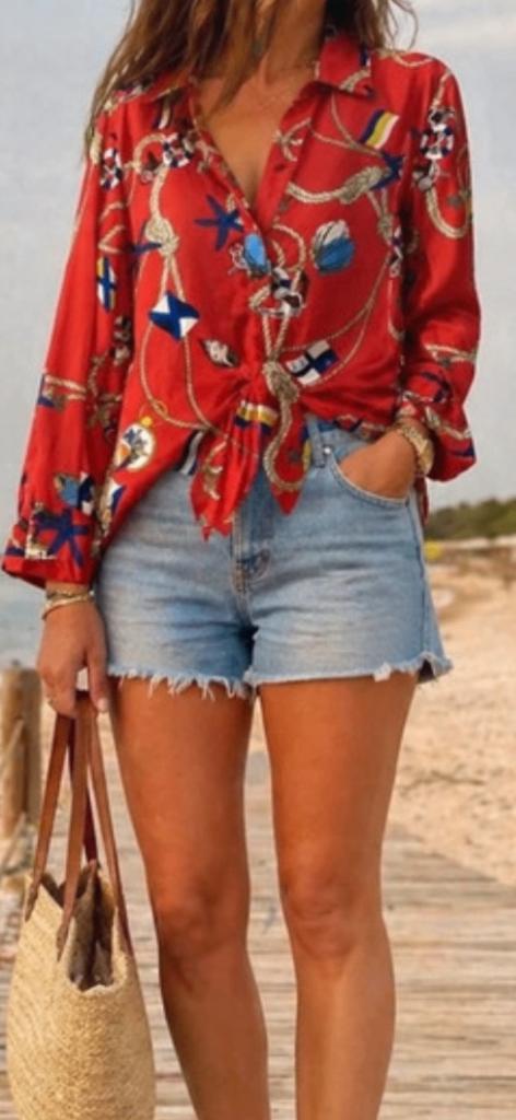 Blouse rood Zara maat L, Zara, Maat 42/44 (L), Ophalen of Verzenden, Zo goed als nieuw