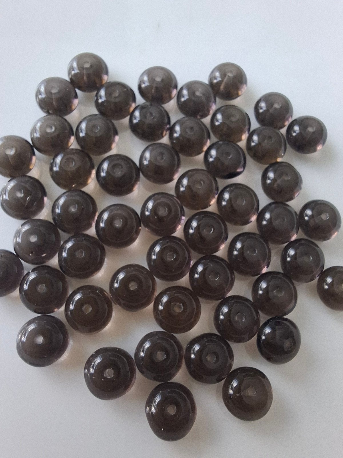 50 stuks 5/6 mm rondellen glaskralen grijs kralen partij, Kraal, -, -, Nieuw