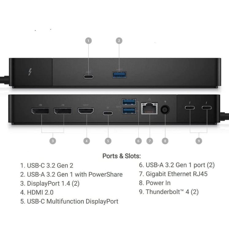 Dell WD22TB4 Thunderbolt 4 Dock met 180W oplader., Ophalen of Verzenden, Zo goed als nieuw, DELL, Docking station