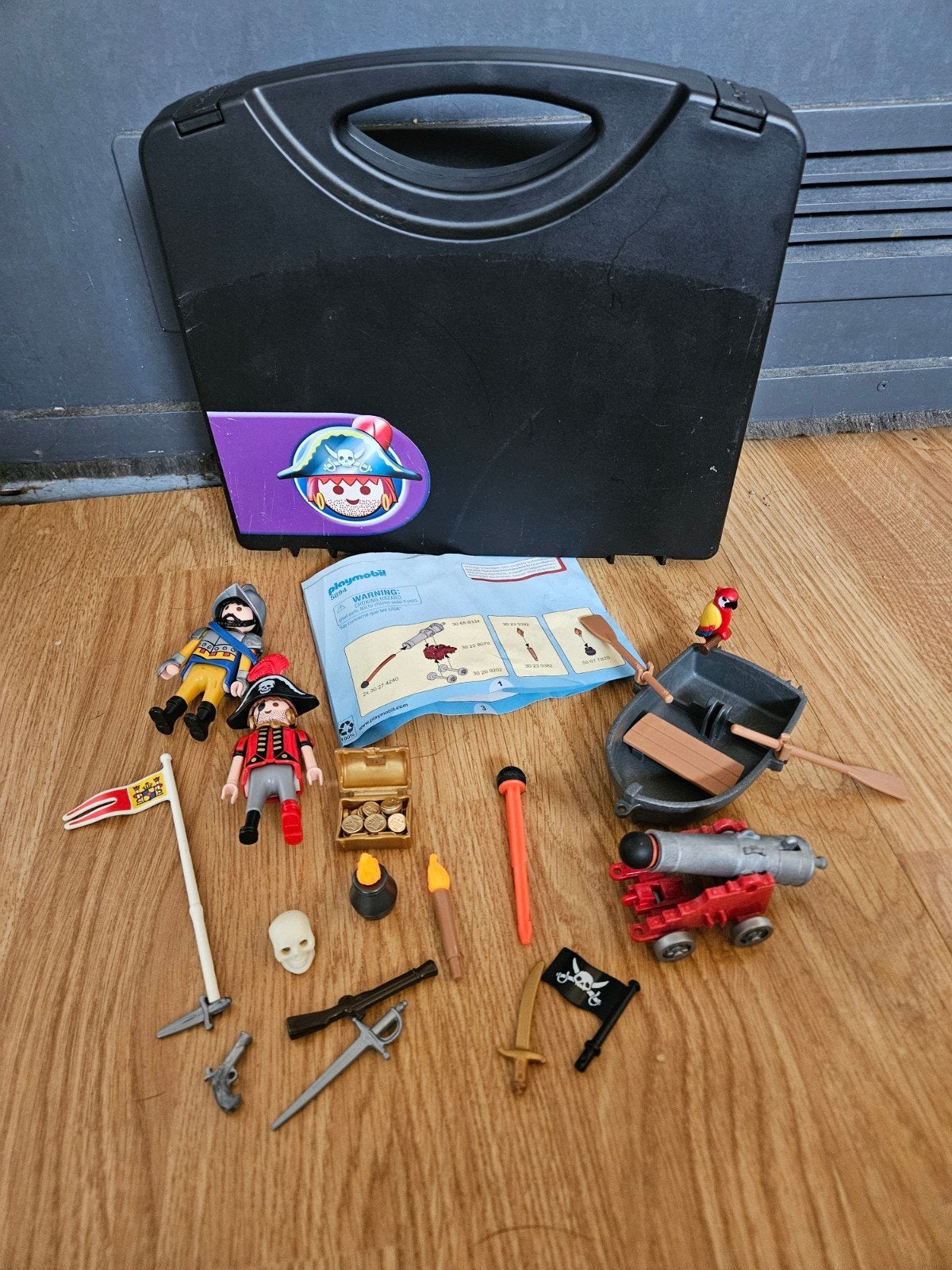 playmobil piraten meeneem koffer met boot kanon en piraten, Pirates, Gebruikt, Complete set, Overige typen
