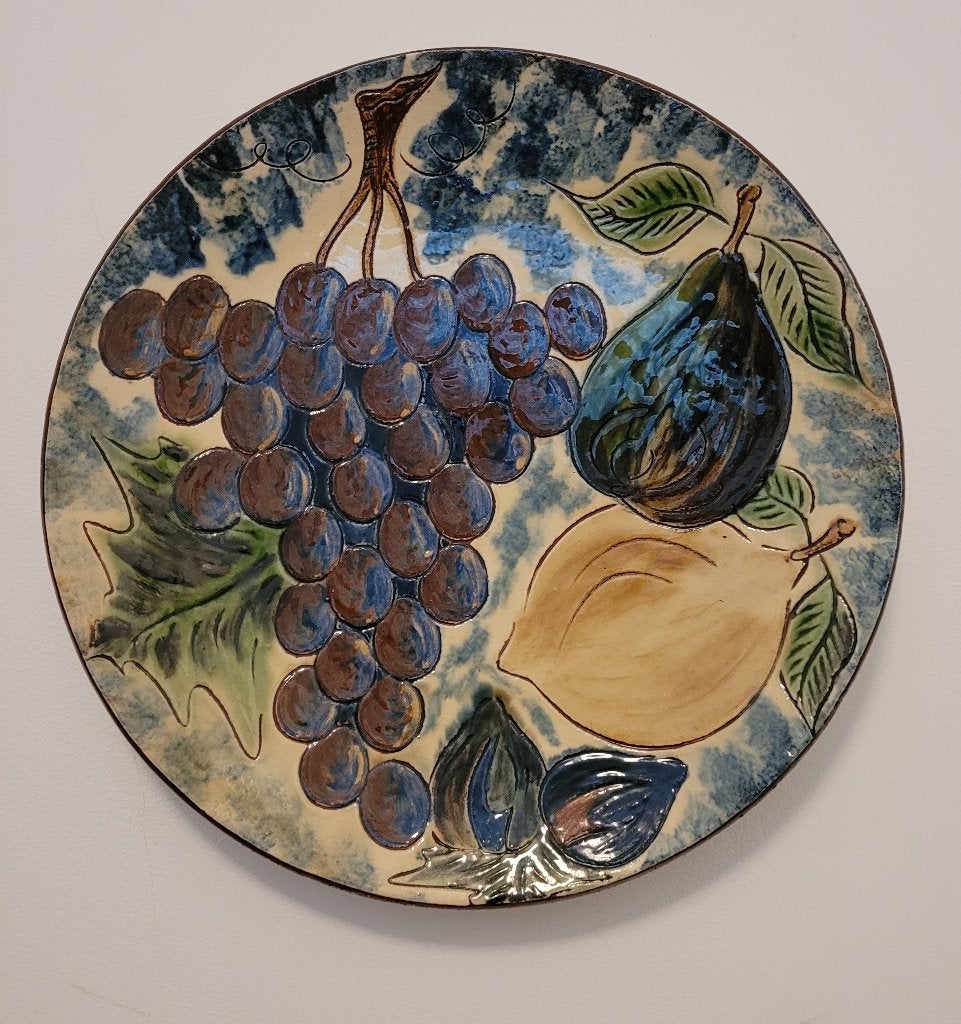 Keramieken wandbord Puigdemont met fruitafbeelding vintage, Antiek en Kunst, Ophalen