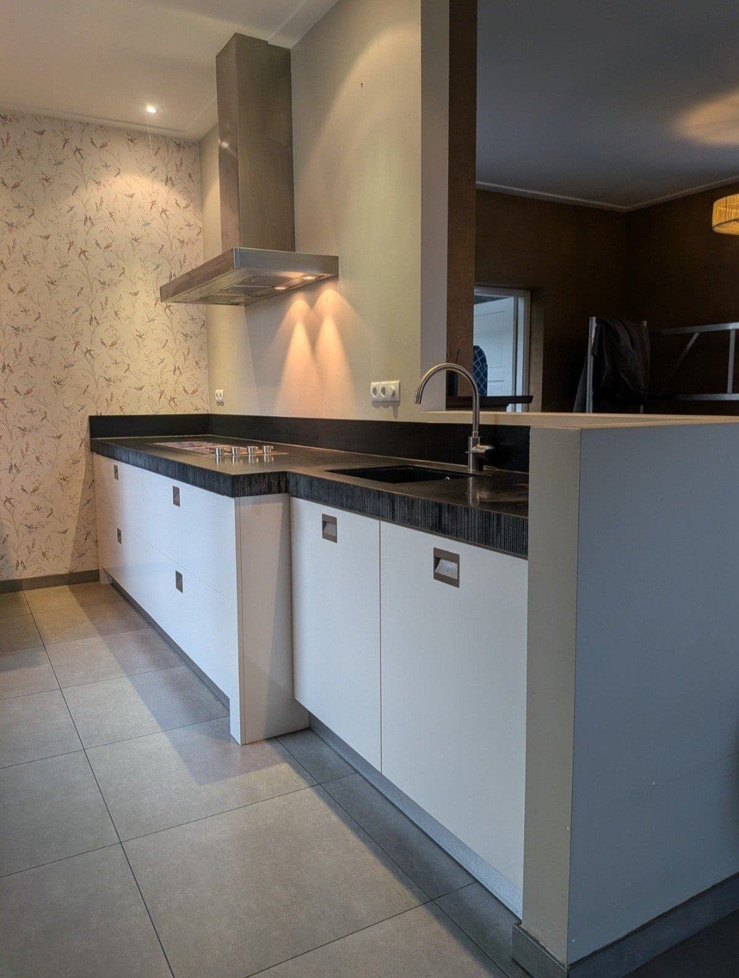 Luxe Keuken met Natuurstenen Blad, evt transport,, Ophalen, Wit, Hoekkeuken, Graniet of Steen