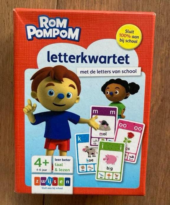 Rom Pom Pom Letterkwartet, Kinderen en Baby's, Speelgoed | Educatief en Creatief, Ophalen of Verzenden, Zo goed als nieuw, Taal en Lezen