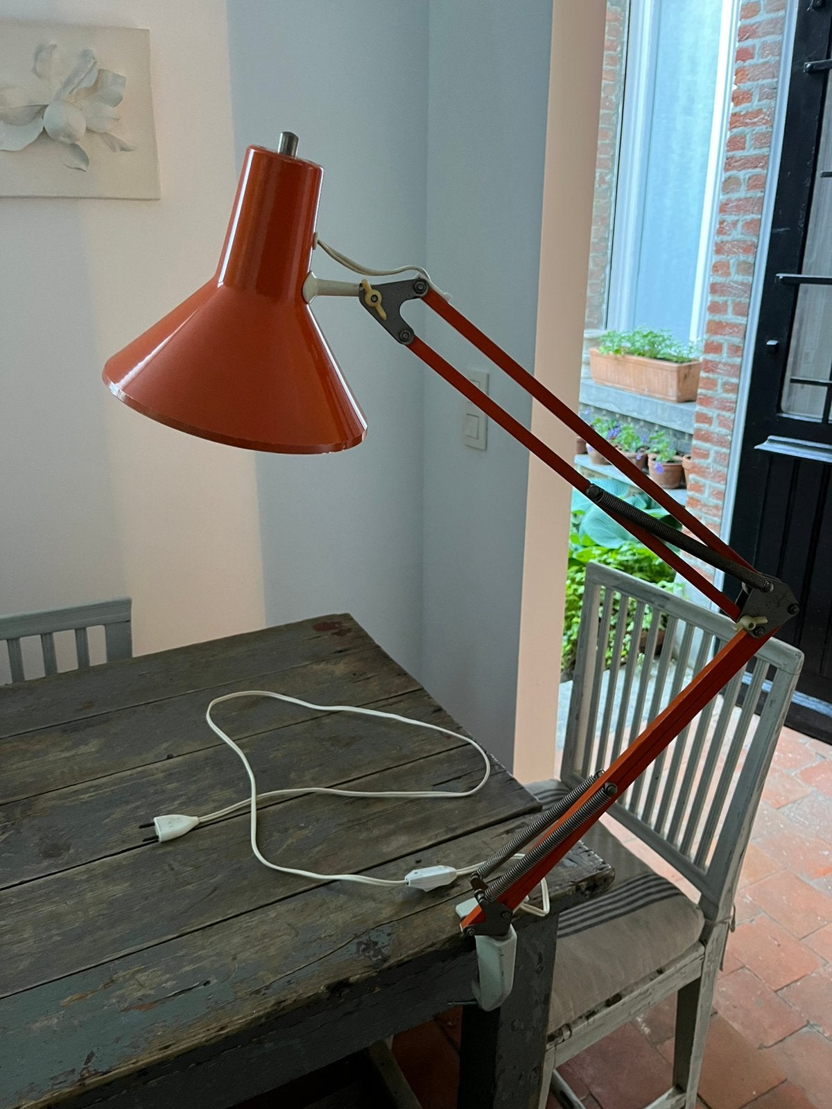 VINTAGE LAMP BUREAULAMP ORANJE ATELIER, Ophalen of Verzenden