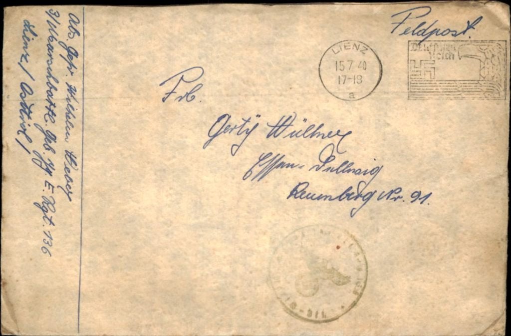Derde Rijk - Veldpost - envelop met stempels - Lienz 1940, Verzenden, Envelop