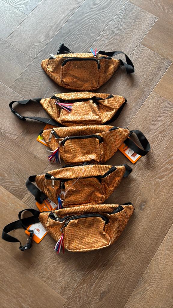 5 nieuwe oranje heuptasjes, Ophalen of Verzenden, Nieuw, Oranje