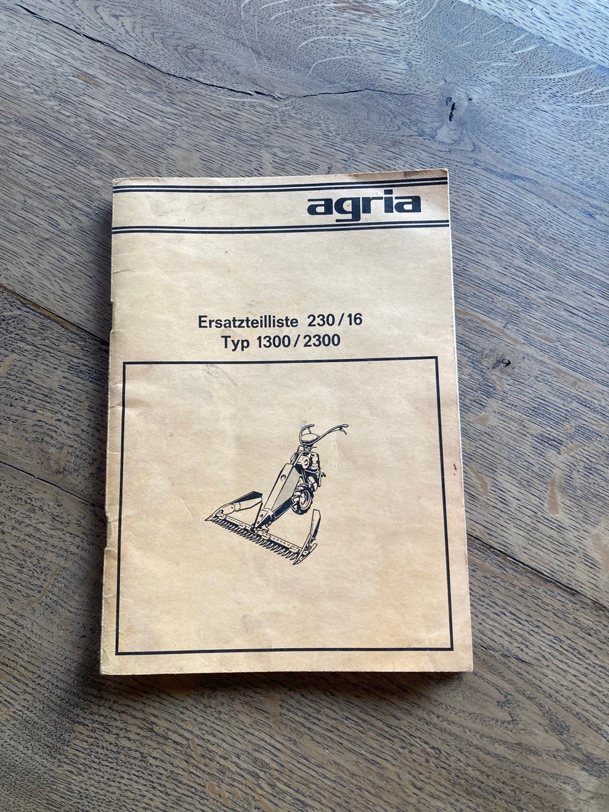 Onderdelen boek ersatzteilliste agria 1300 / 2300, Ophalen of Verzenden