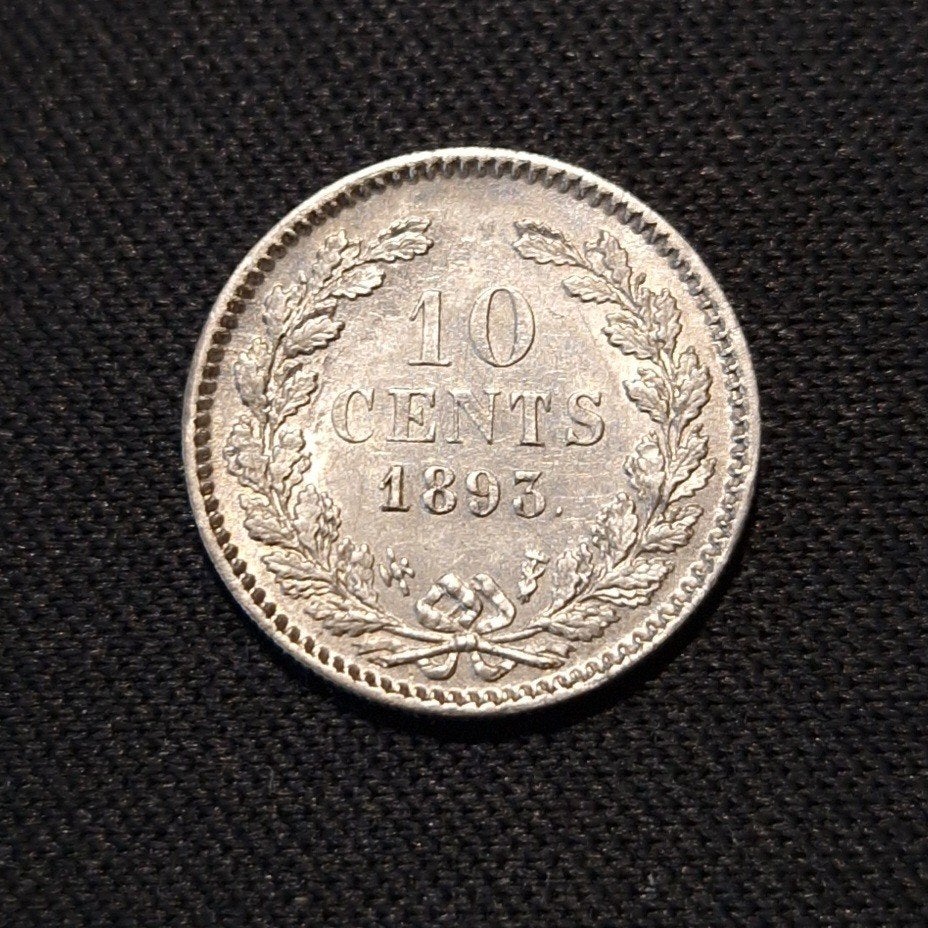 10 cent 1893, Postzegels en Munten, Munten | Nederland, Verzenden, Zilver, 10 cent, Koningin Wilhelmina