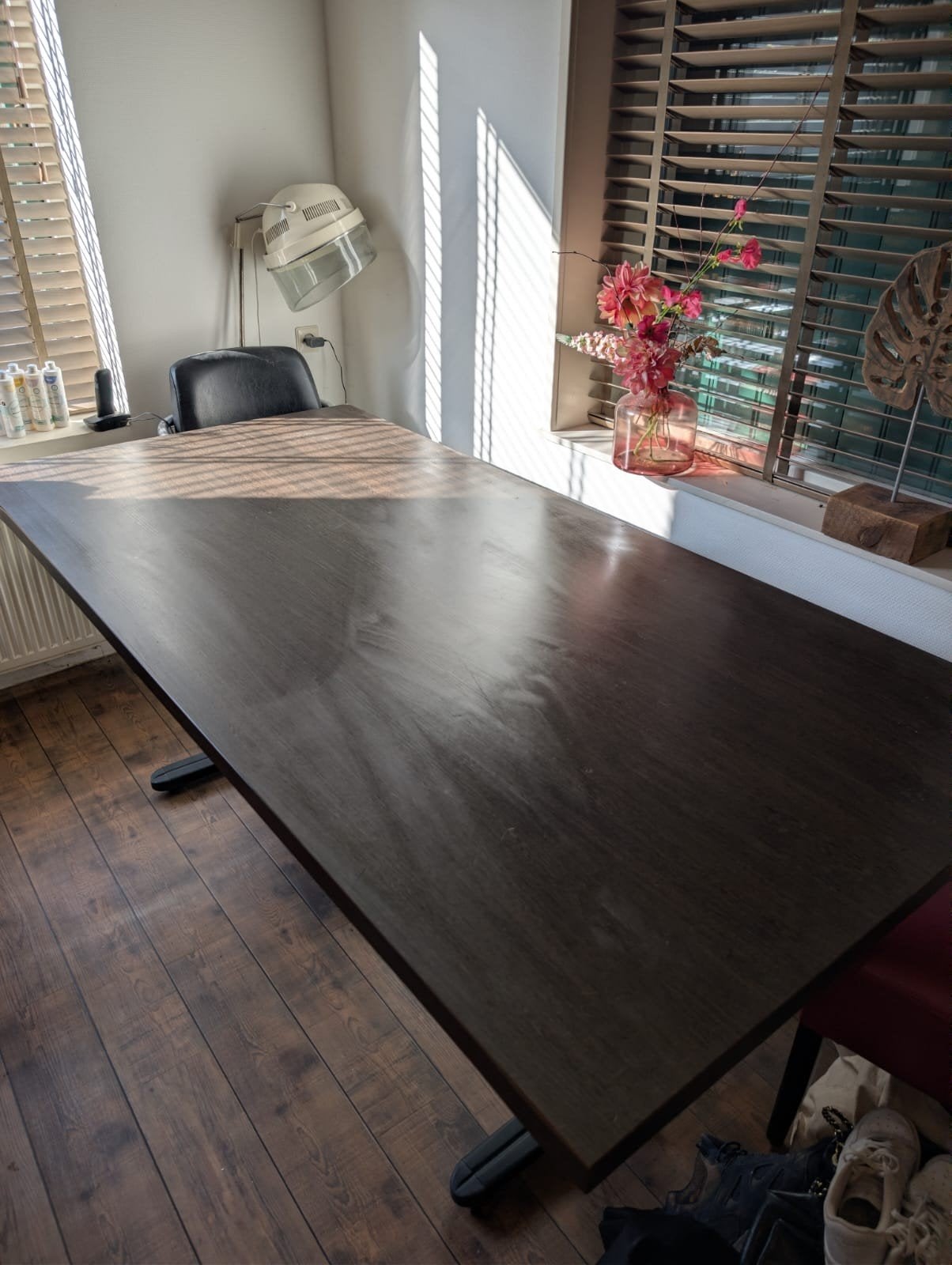 Grote HPL Tafel met Stalen Onderstel - 200x100 cm, Ophalen, Overige materialen, 200 cm of meer, 50 tot 100 cm
