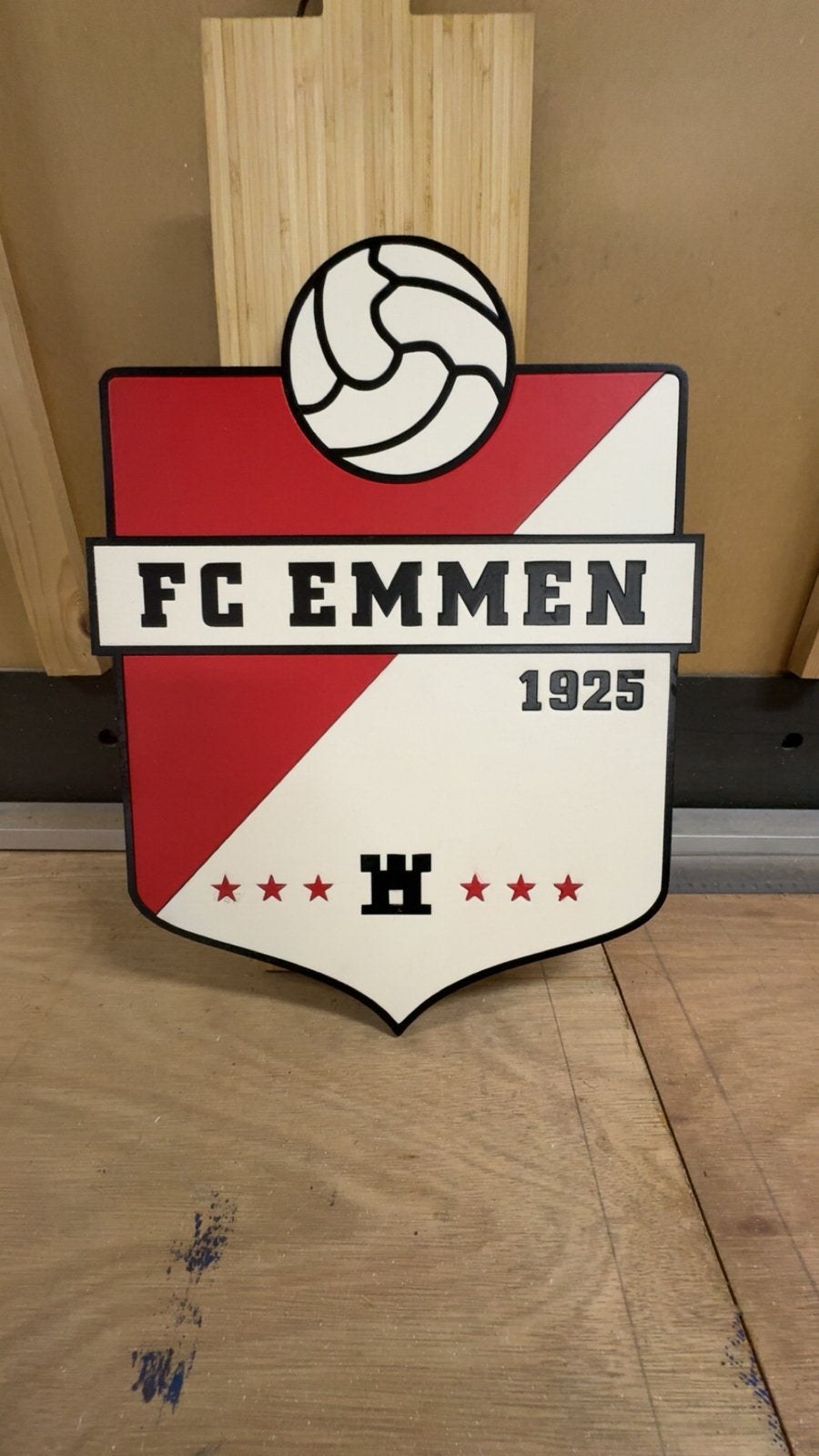 Houten Fc Emmen Bord, Verzamelen, Ophalen of Verzenden, Overige binnenlandse clubs, Overige typen
