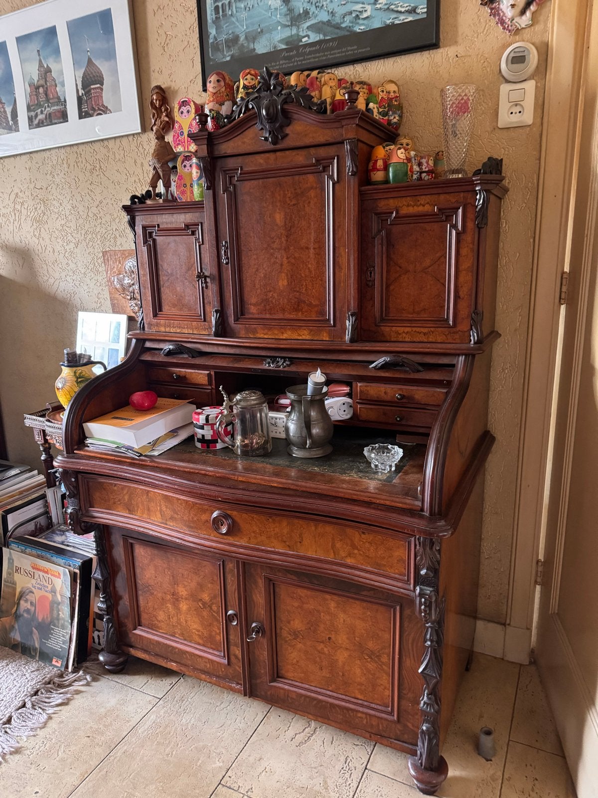 Antiek Biedermeier (?) Secretaire Bureau, Ophalen