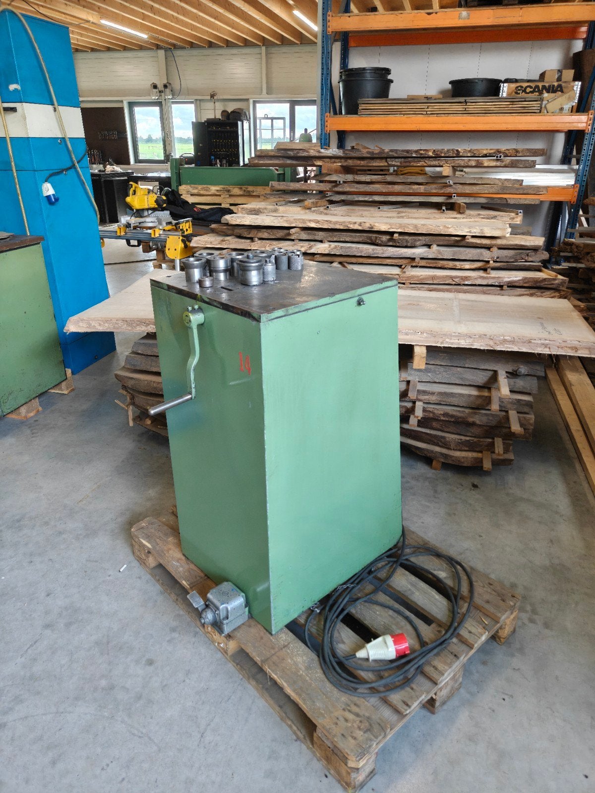 Verticale druk bank, rollen wals, buigmachine, Ophalen