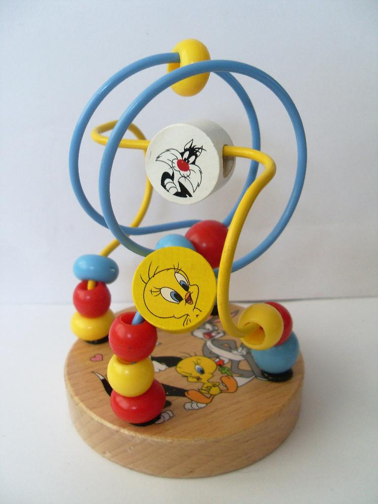 Looney Tunes Houten spiraal behendigheids spel Bugs Bunny, Ophalen of Verzenden, Looney Tunes, Zo goed als nieuw, Overige typen