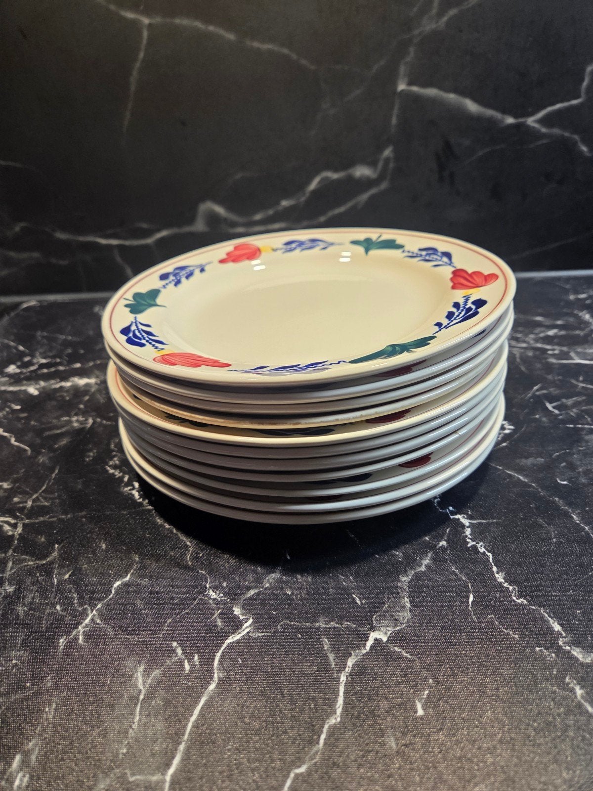 Set van 11 Royal Boch Boerenbont borden, 20 cm, Ophalen, Gebruikt, Keramiek, Landelijk/Boerenbont