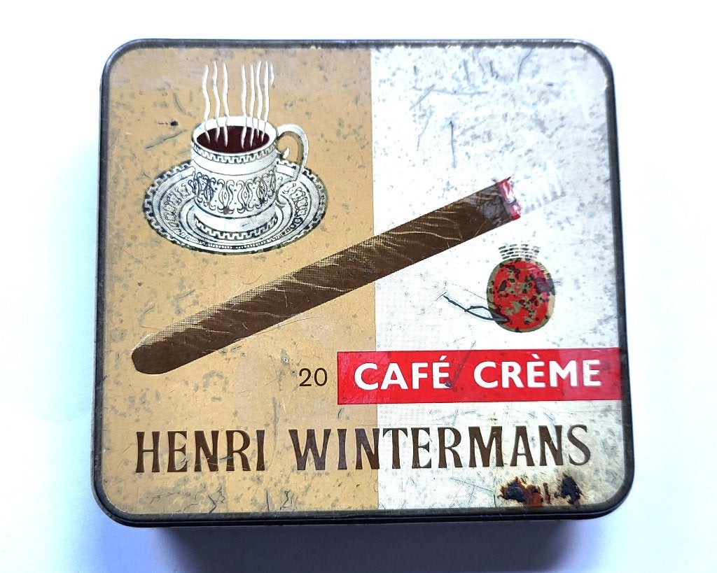 Vintage Henri Wintermans Café Crème blikje 20 sigaretten, Verzamelen, Blikken, Ophalen of Verzenden, Gebruikt, Overige