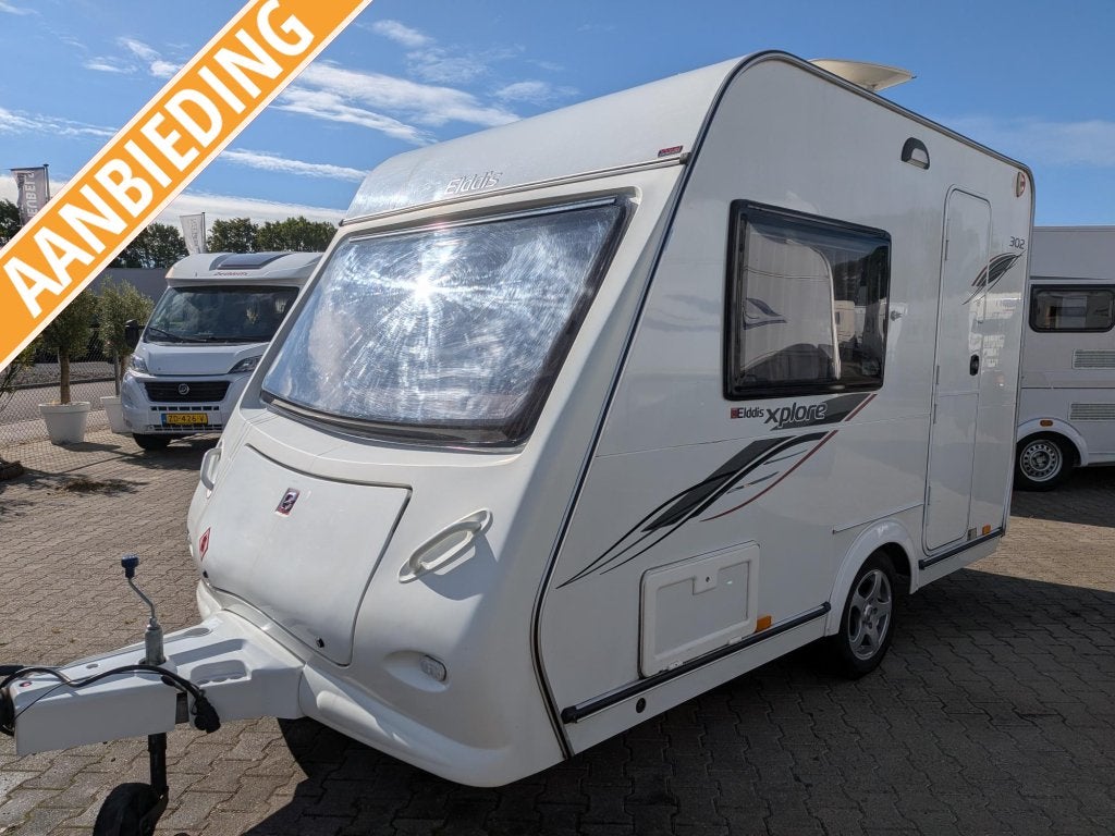 Elddis Xplore 302 nu alle caravans in prijs verlaagd!, Elddis, Bedrijf, 750 - 1000 kg, Koelkast