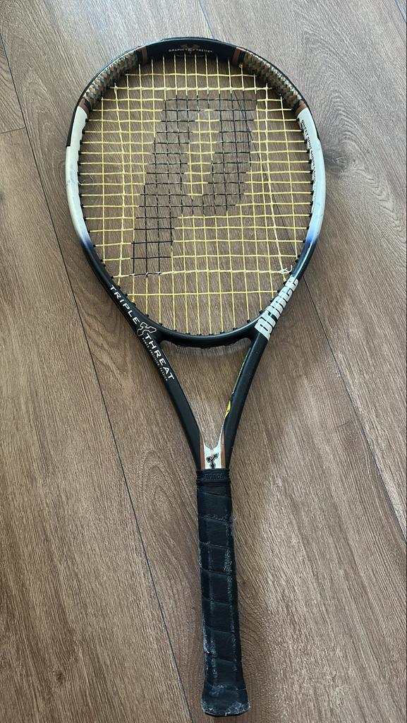 Prince Triple Threat tennisracket met hoes, Sport en Fitness, Tennis, Gebruikt, Prince, Ophalen of Verzenden, Racket