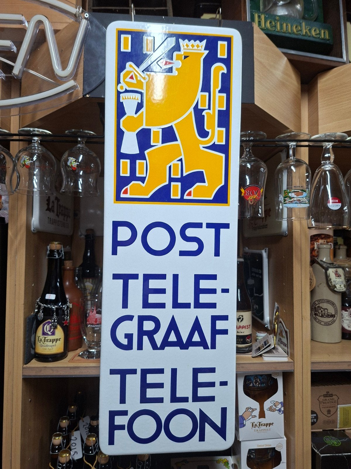 Vintage geëmailleerd bord PTT Post Telegraaf Telefoon, Ophalen of Verzenden