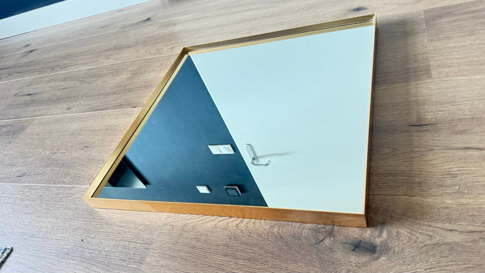 Licht Bronze spiegel 50x50 cm - Zo goed als nieuw, Ophalen, Vierkant, Zo goed als nieuw, Minder dan 100 cm